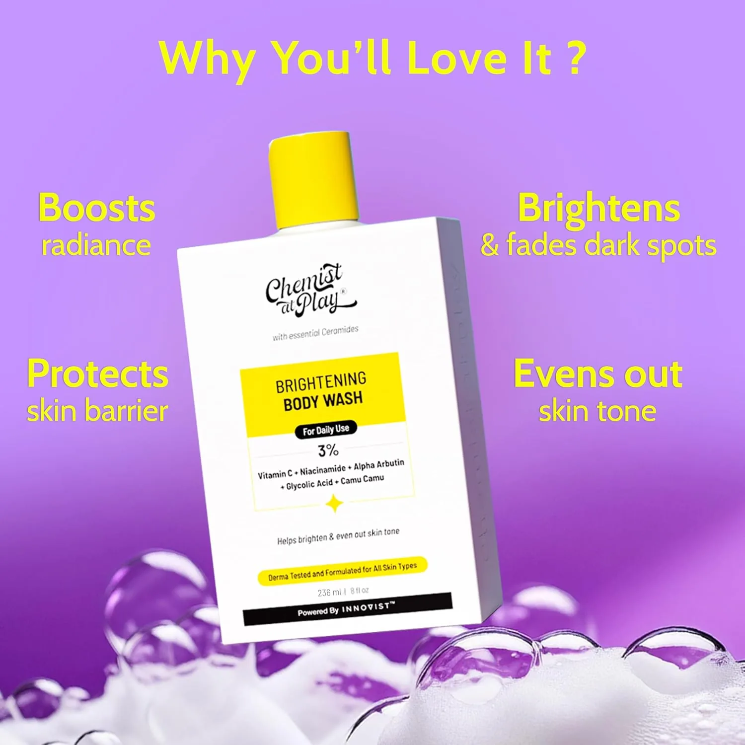 Chemist At Play Brightening Body Wash | Vitamin C & Camu Camu Shower Gel | Skin Tone Evening & Dark Spot Reduction-1