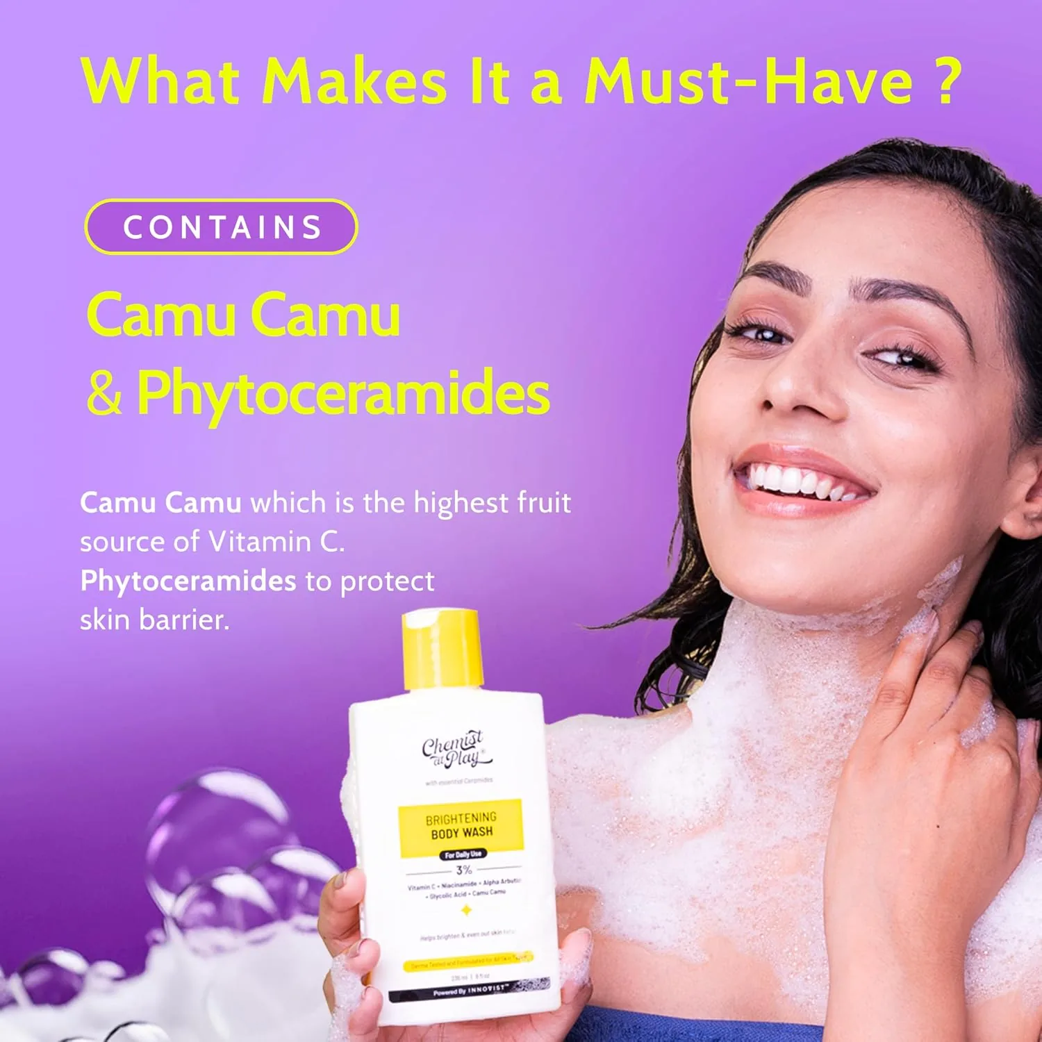 Chemist At Play Brightening Body Wash | Vitamin C & Camu Camu Shower Gel | Skin Tone Evening & Dark Spot Reduction-2