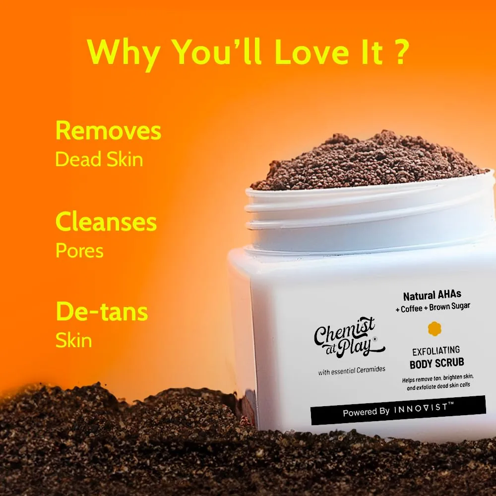 Chemist At Play Exfoliating Body Wash + Exfoliating Body Scrub For Tan Removal Combo | Dual-Action Body Care | Smooth & Even Skin Tone-4
