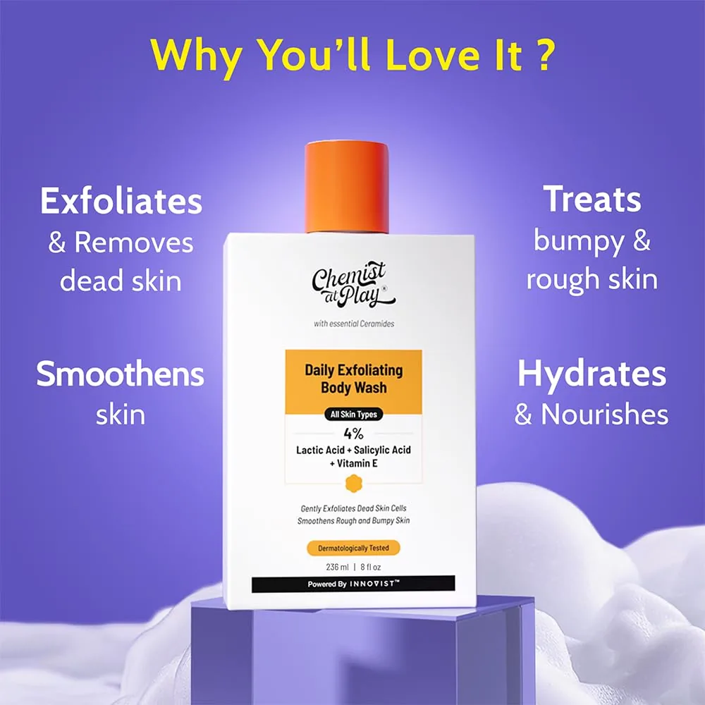 Chemist At Play Exfoliating Body Wash + Exfoliating Body Scrub For Tan Removal Combo | Dual-Action Body Care | Smooth & Even Skin Tone-6