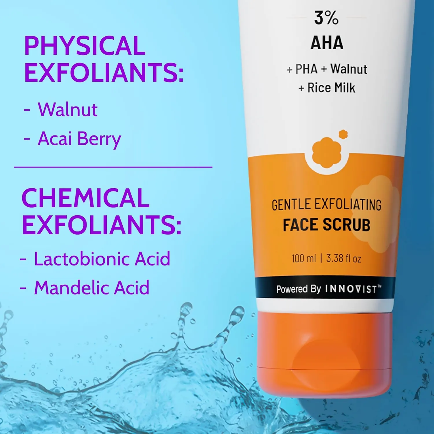 Chemist At Play Gentle Exfoliating Face Scrub With Mandelic Acid & Walnuts | Dual-Action Exfoliator | Smooth & Radiant Skin-2