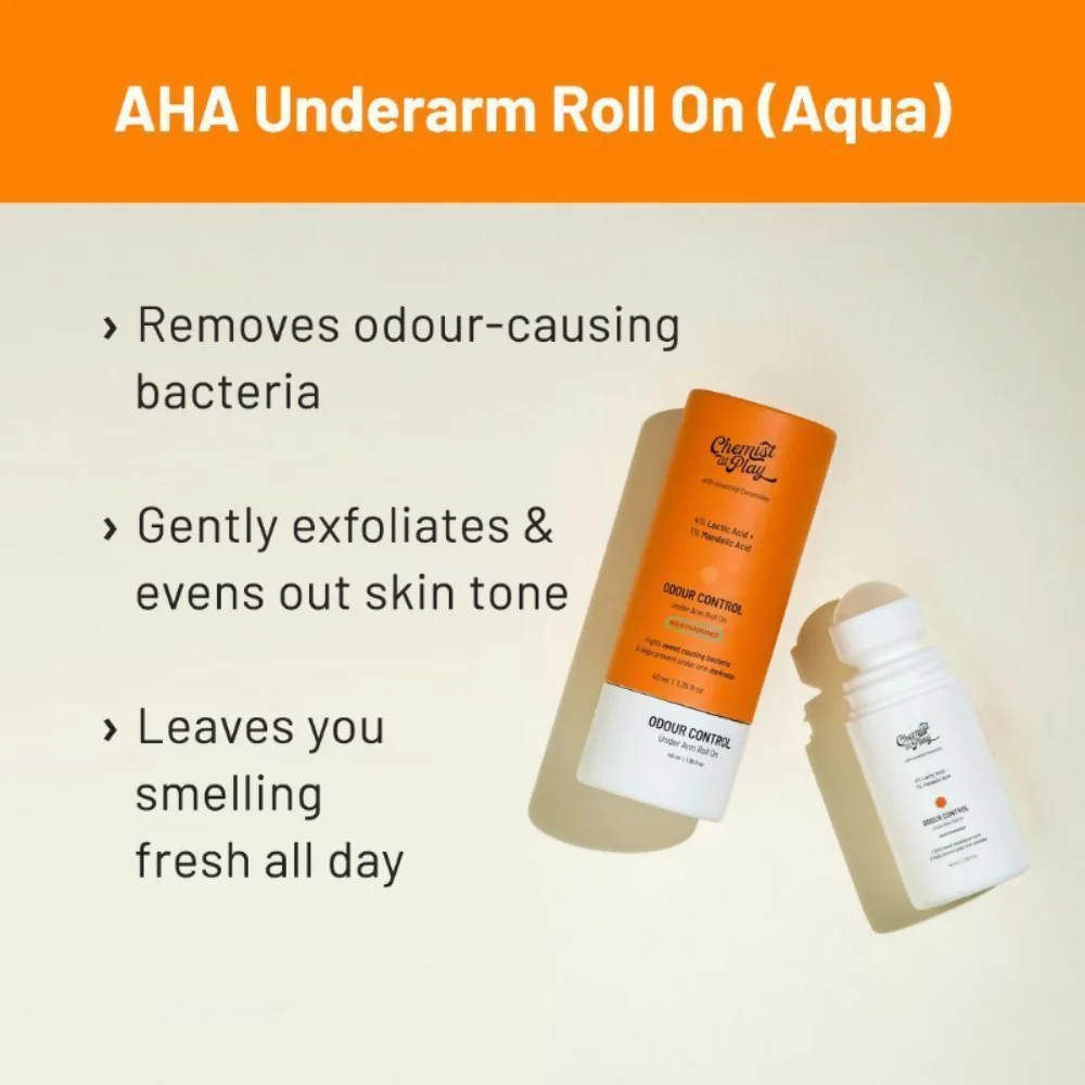 Chemist At Play Lactic Acid Exfoliating Body Wash & AHA Underarm Roll-On Combo | Gentle Exfoliation & Underarm Brightening Duo-5