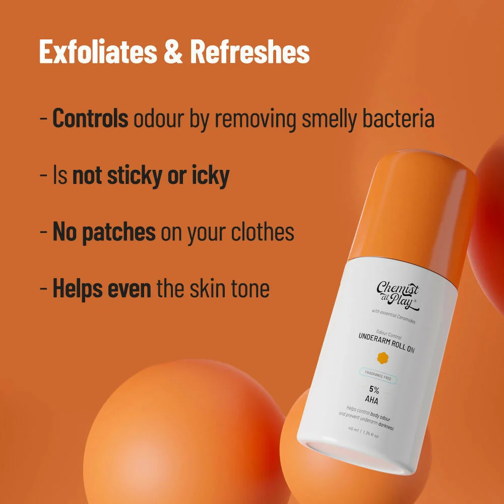 Chemist At Play Neck, Knee & Elbow Brightening + Under-Arm Roll-On Combo | Body Pigmentation Care | Lactic Acid & Vitamin C Formula-5