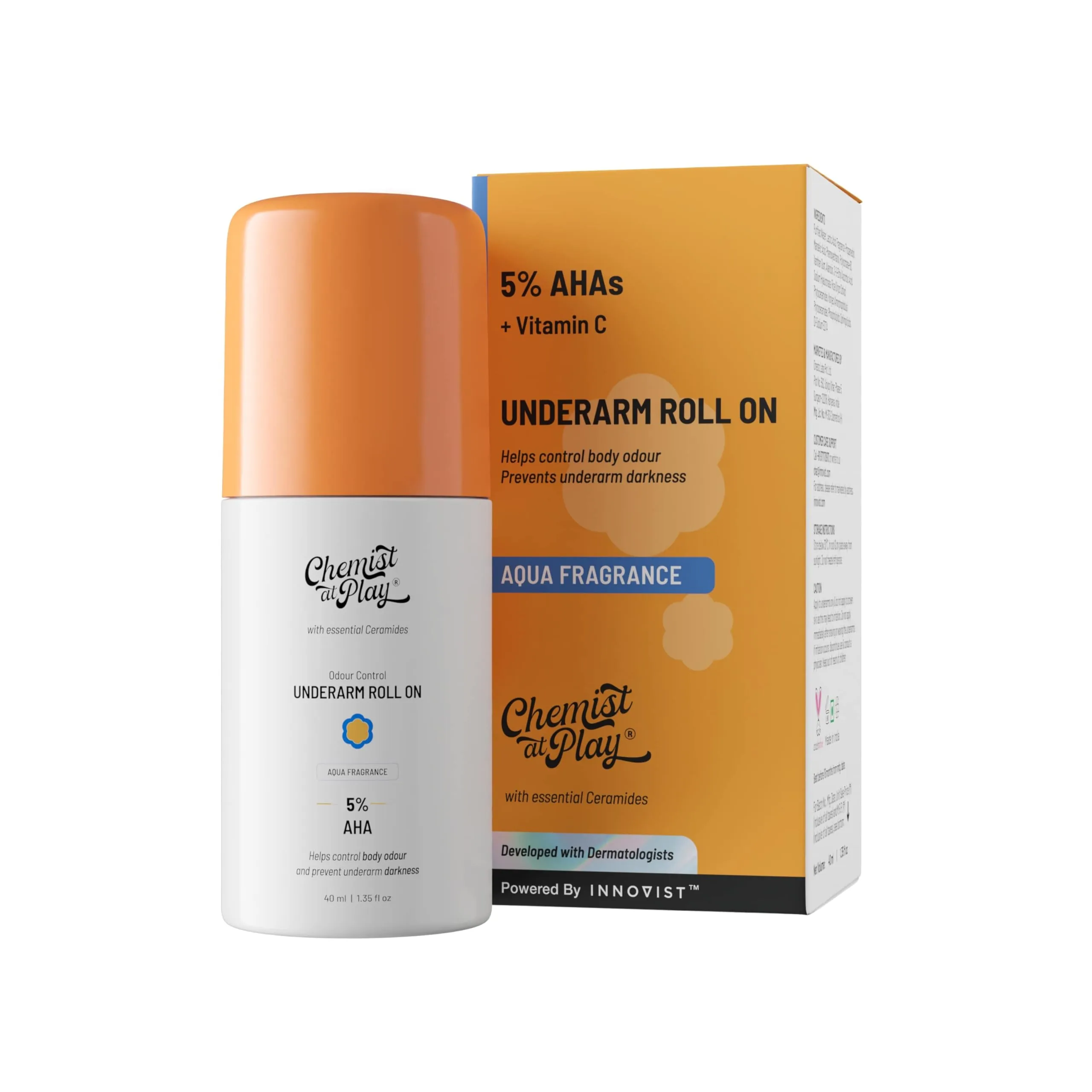 Chemist at Play UnderArm Roll On Woody Musk | Exfoliating Deodorant | Odour Protection & Skin Brightening-3