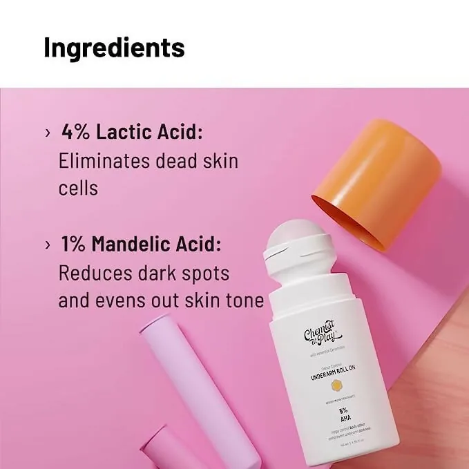 Chemist at Play UnderArm Roll On Woody Musk | Exfoliating Deodorant | Odour Protection & Skin Brightening-6
