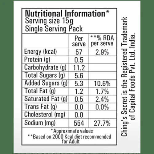 Ching's Tomato Cook Up Soup Nutritional Facts