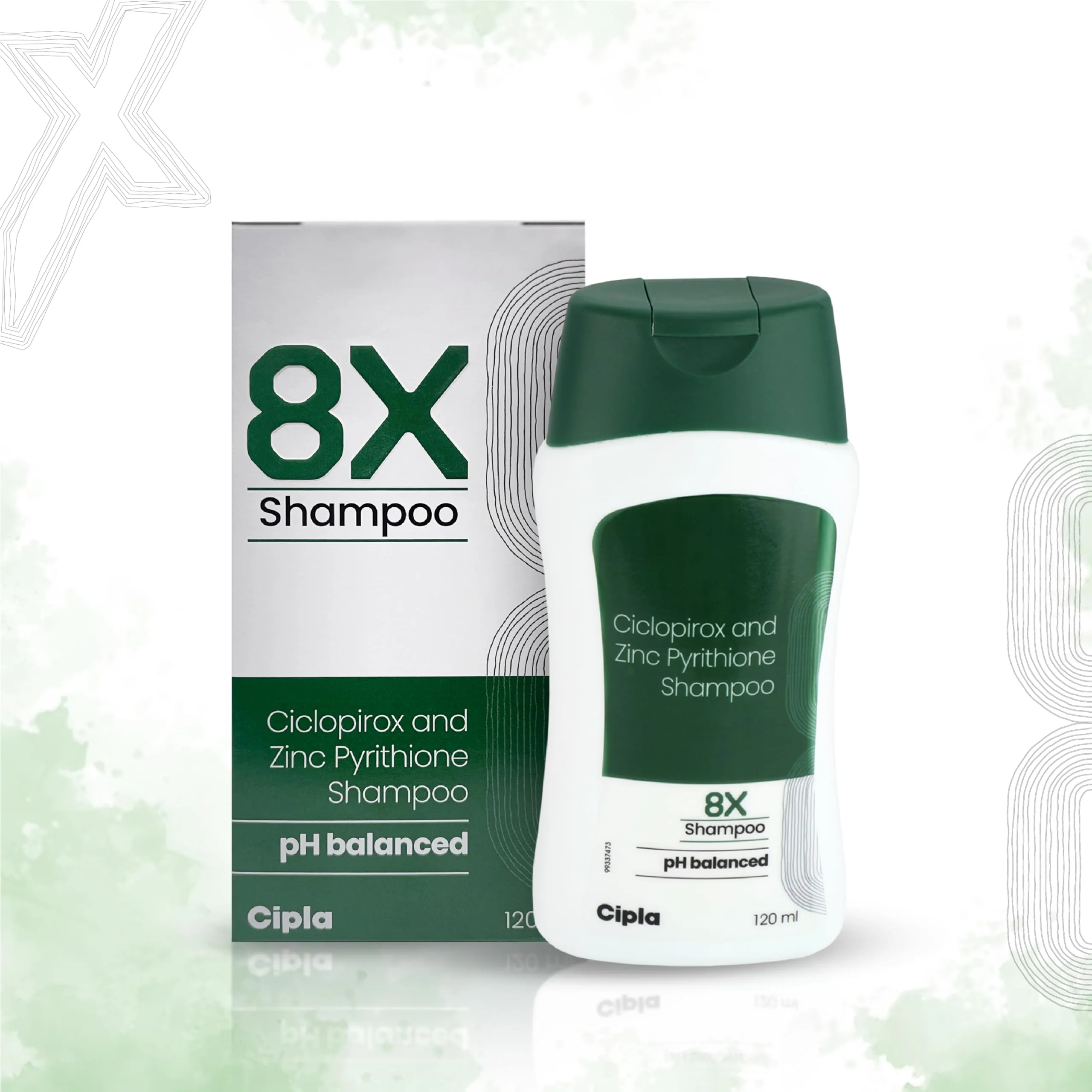 Cipla 8X Shampoo with pH Balanced | Anti-Dandruff Scalp Care | Dual Active Formula with Aloe Vera Cipla 8X Shampoo with pH Balanced | Anti-Dandruff Scalp Care | Dual Active Formula with Aloe Vera - 120 ml