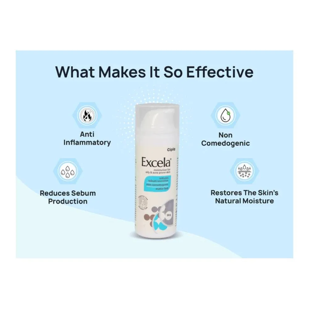 Cipla Excela Moisturiser | Matte Finish Face Moisturizer for Oily and Acne-Prone Skin-2