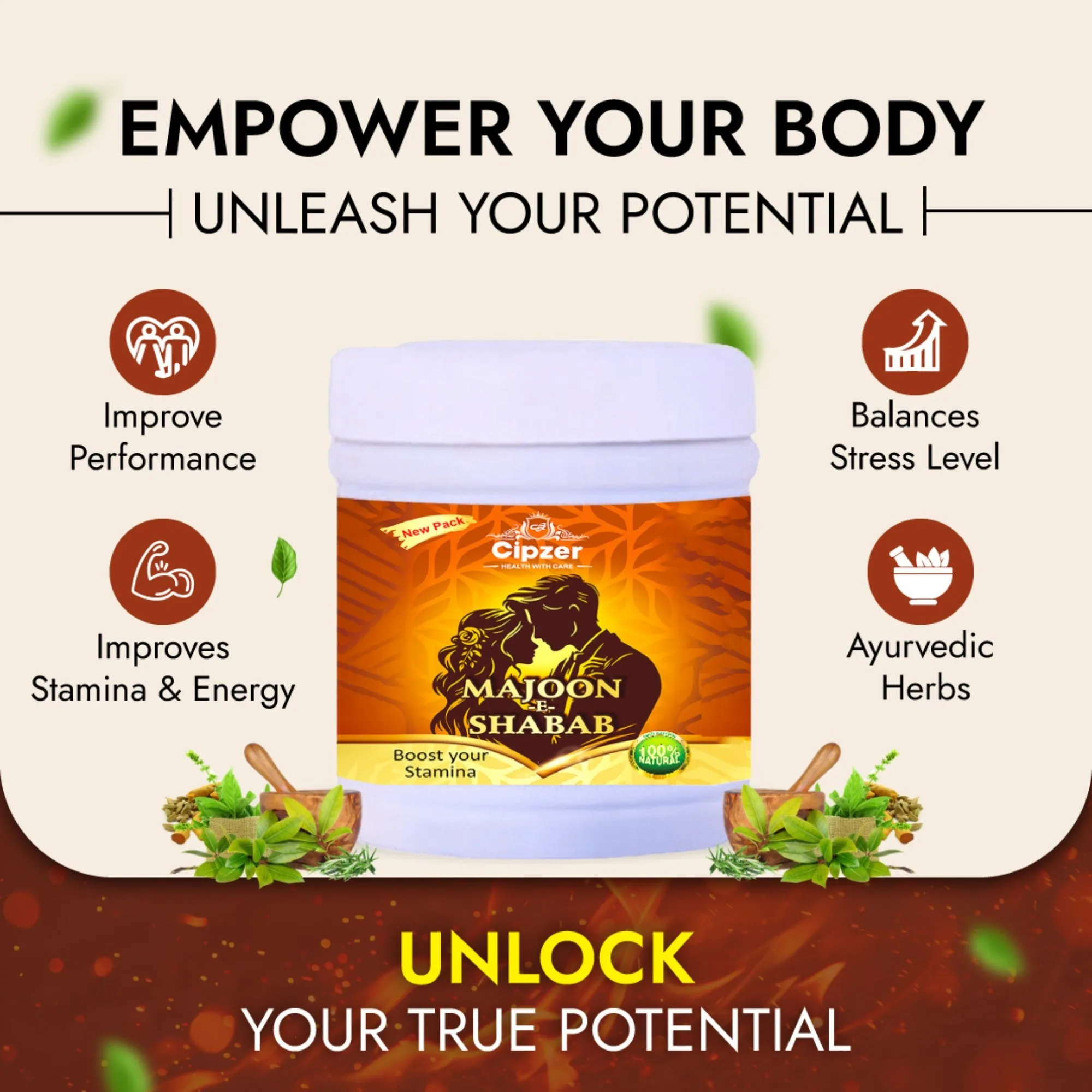 Cipzer Majoon-E-Shabab | Traditional Unani Vitality Paste | Natural Strength & Stamina Support for Men-3