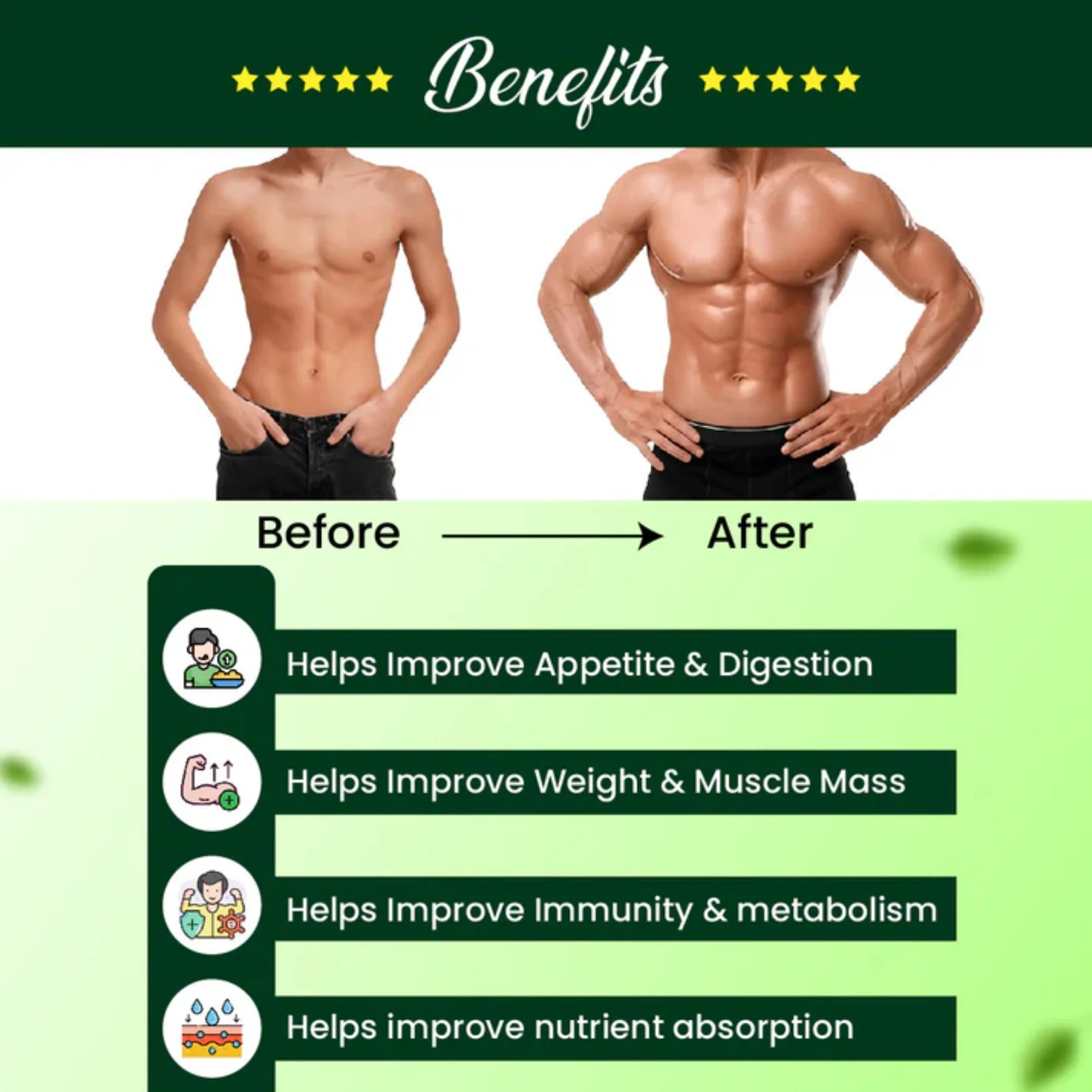 Cipzer Weight Gainer Capsules | Ayurvedic Herbal Formula | Muscle Mass and Strength Support-2