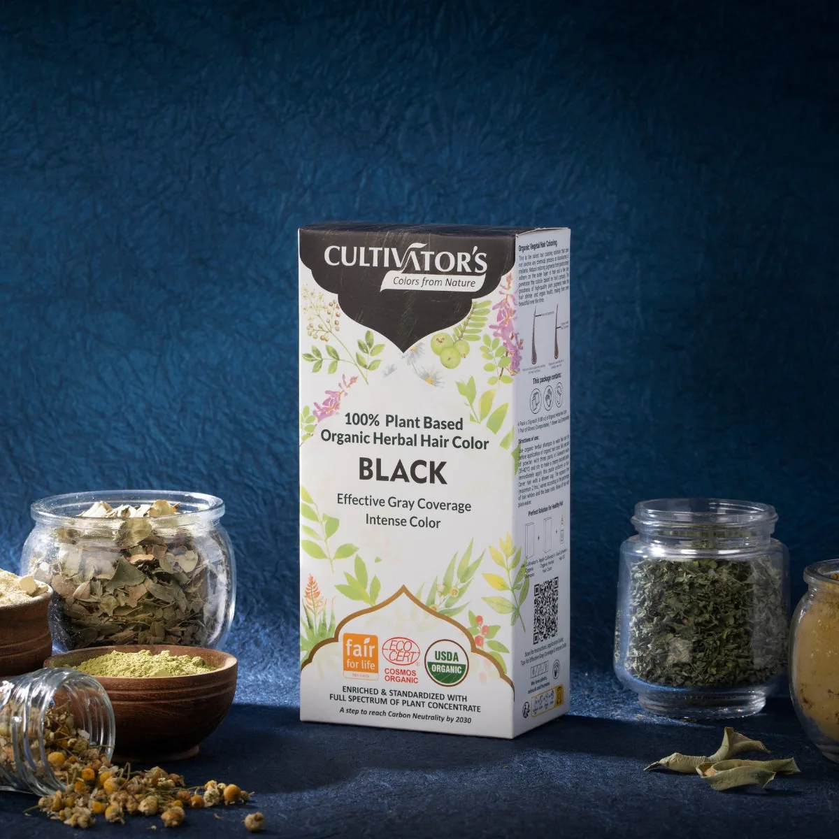 Cultivator's Organic Herbal Hair Color - Black | Natural Botanical Hair Dye | Ammonia and Paraben Free-4