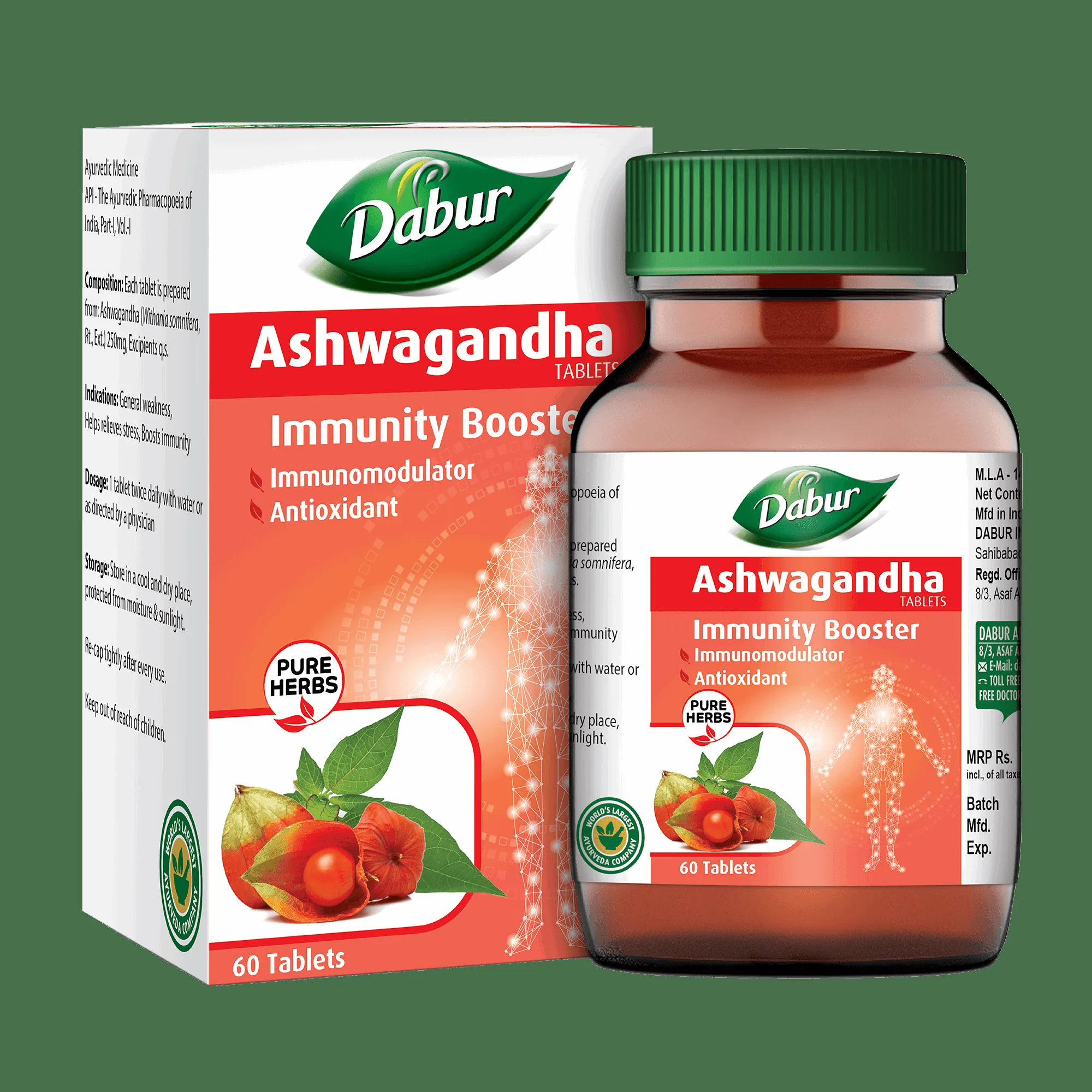 Dabur Ashwagandha Tablets | Ayurvedic Immunity Booster | Stress & Fatigue Relief