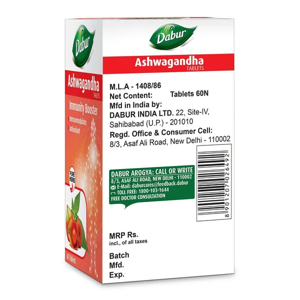 Dabur Ashwagandha Tablets | Ayurvedic Immunity Booster | Stress & Fatigue Relief-2