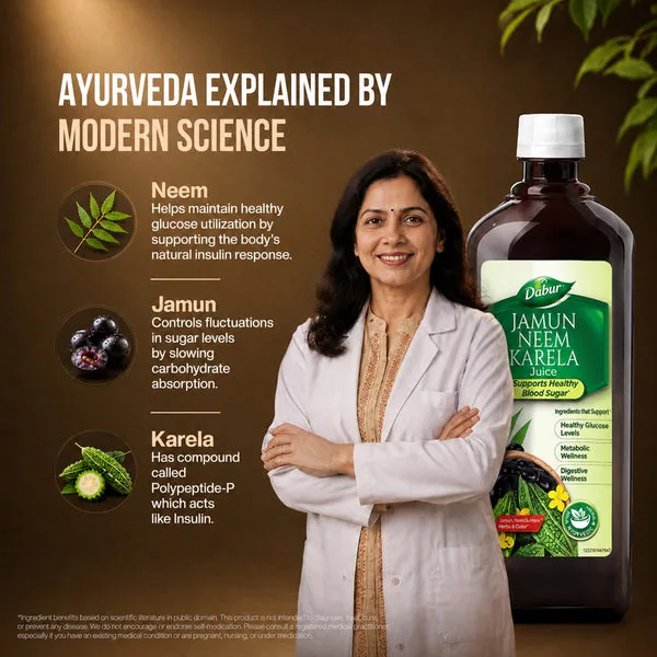 Dabur Jamun Neem Karela Juice | Ayurvedic Health Drink | Blood Sugar & Metabolic Support-8
