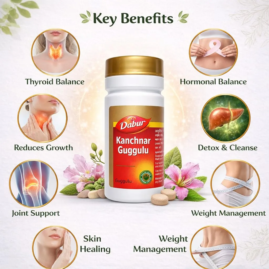 Dabur Kanchnar Guggulu | Ayurvedic Lymphatic Support | Traditional Guggul Formula-5