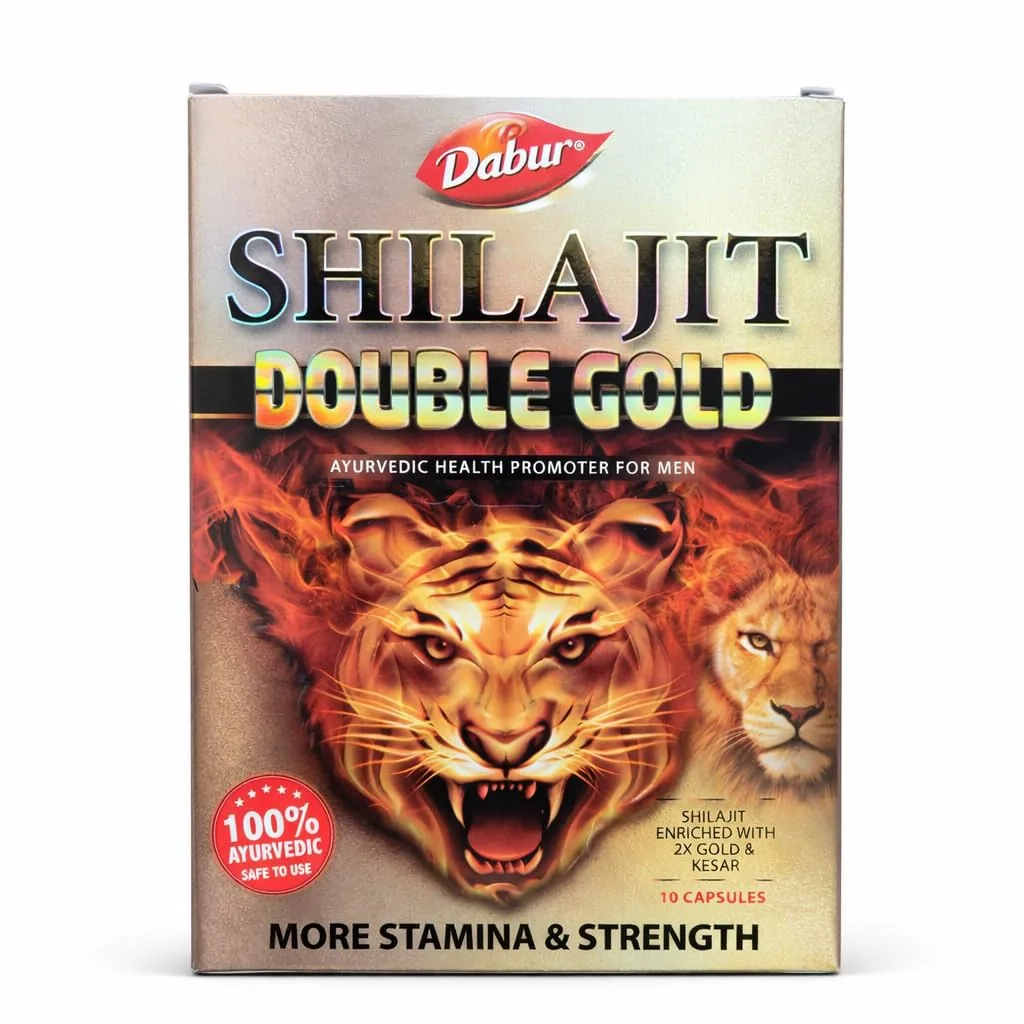 Dabur Shilajit Double Gold Capsules | Ayurvedic Vitality Supplement | Strength & Stamina Booster