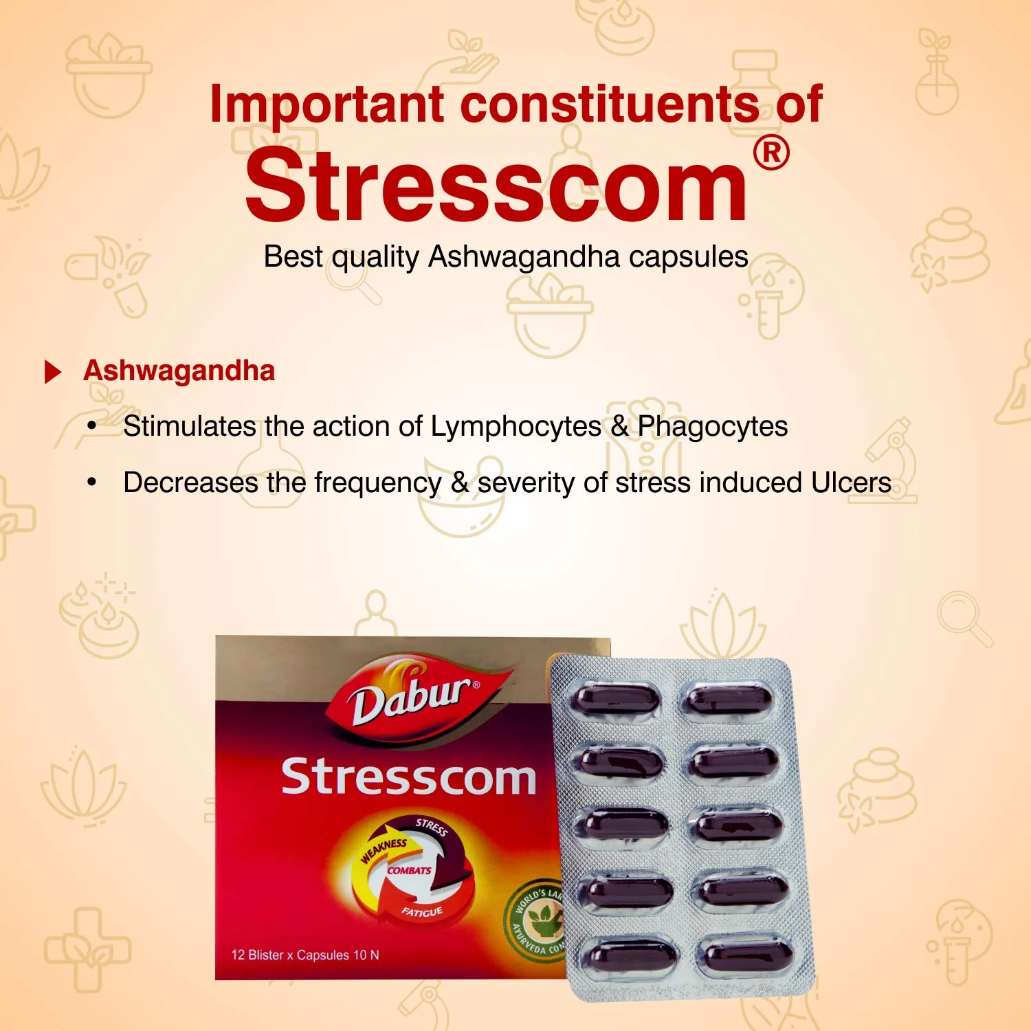 Dabur Stresscom Ashwagandha | Ayurvedic Stress Relief Capsules | Natural Vitality and Immunity Booster-3