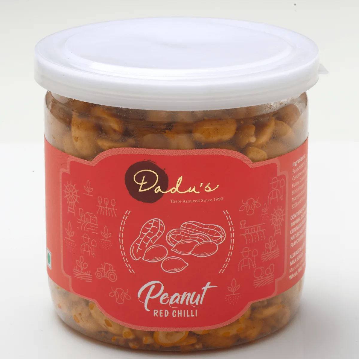 Dadu's Peanut Red Chilly | Crunchy Roasted Peanuts | Fiery Red Chilli Coating Snack 230 gm