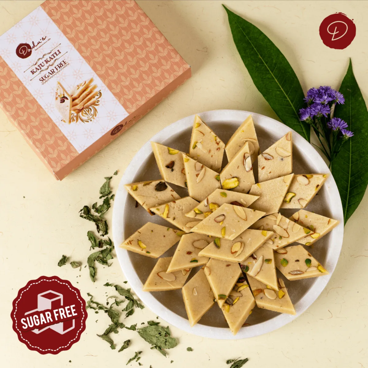 Dadu's Sugar Free Kaju Katli | Stevia Sweetened Cashew Barfi | Traditional Indian Mithai-1