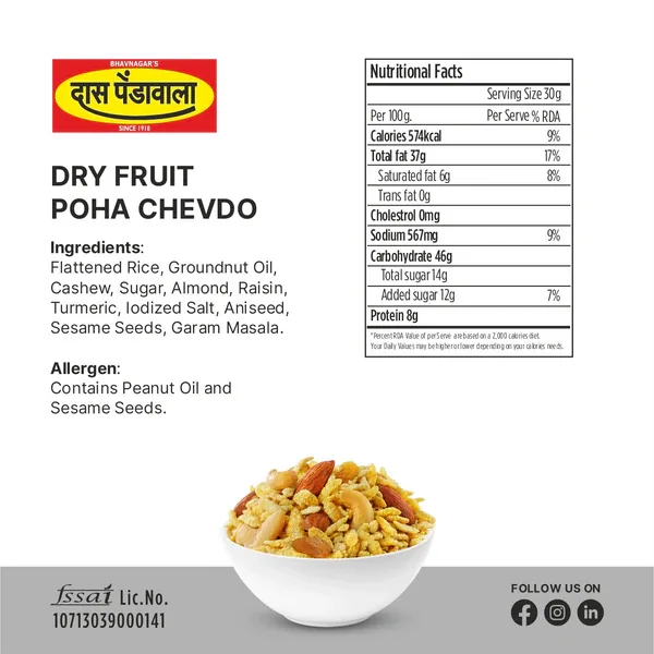 Das Pendawala Dryfruit Poha Chavanu | Authentic Gujarati Chevdo | Crunchy Savory Mix-2