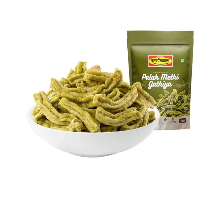 Das Pendawala Palak Methi Gathiya | Gujarati Namkeen | Groundnut Oil Crispy Snack 250 gm
