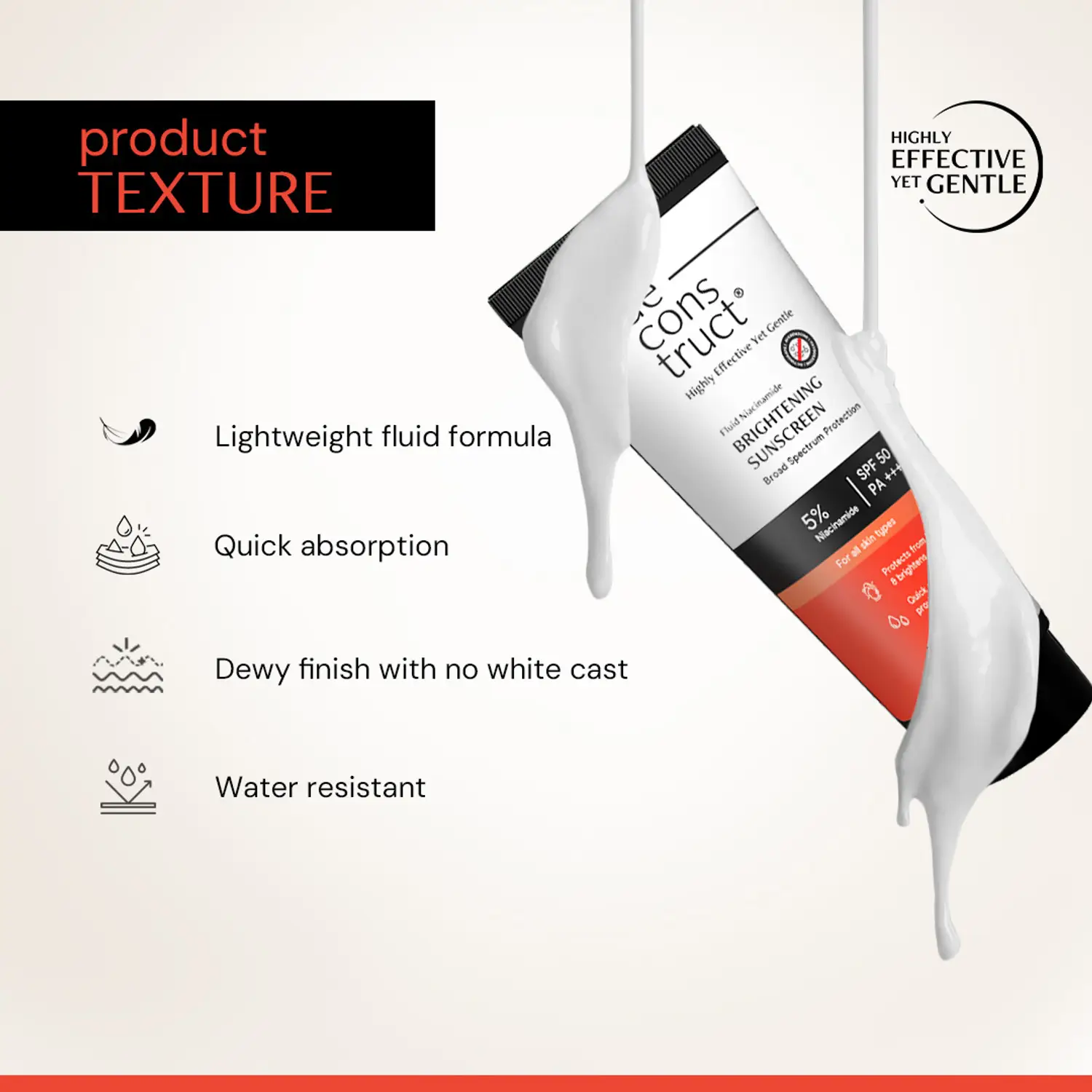 Deconstruct Fluid Brightening Sunscreen SPF 50+ And PA++++ | Broad-Spectrum Sun Protection | Lightweight Niacinamide Formula-3