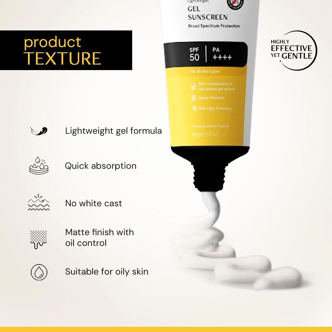 Deconstruct Light Weight Gel Sunscreen | Broad Spectrum SPF 55+ PA+++ | No White Cast Matte Finish-3