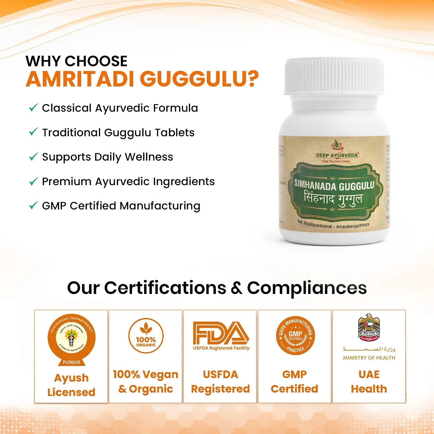 Deep Ayurveda Amritadi Guggul | Classical Ayurvedic Tablets | Joint & Metabolic Support-2