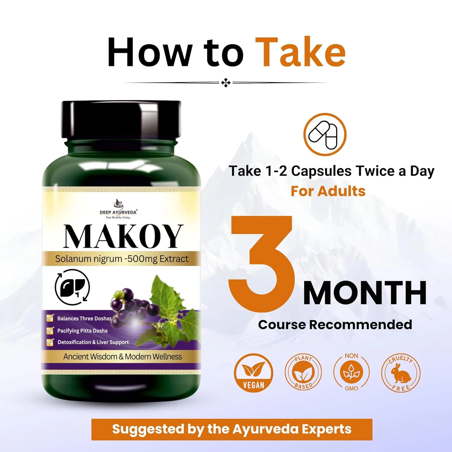 Deep Ayurveda Makoy Veg Capsules | Solanum Nigrum Extract | Natural Liver and Digestive Support-4
