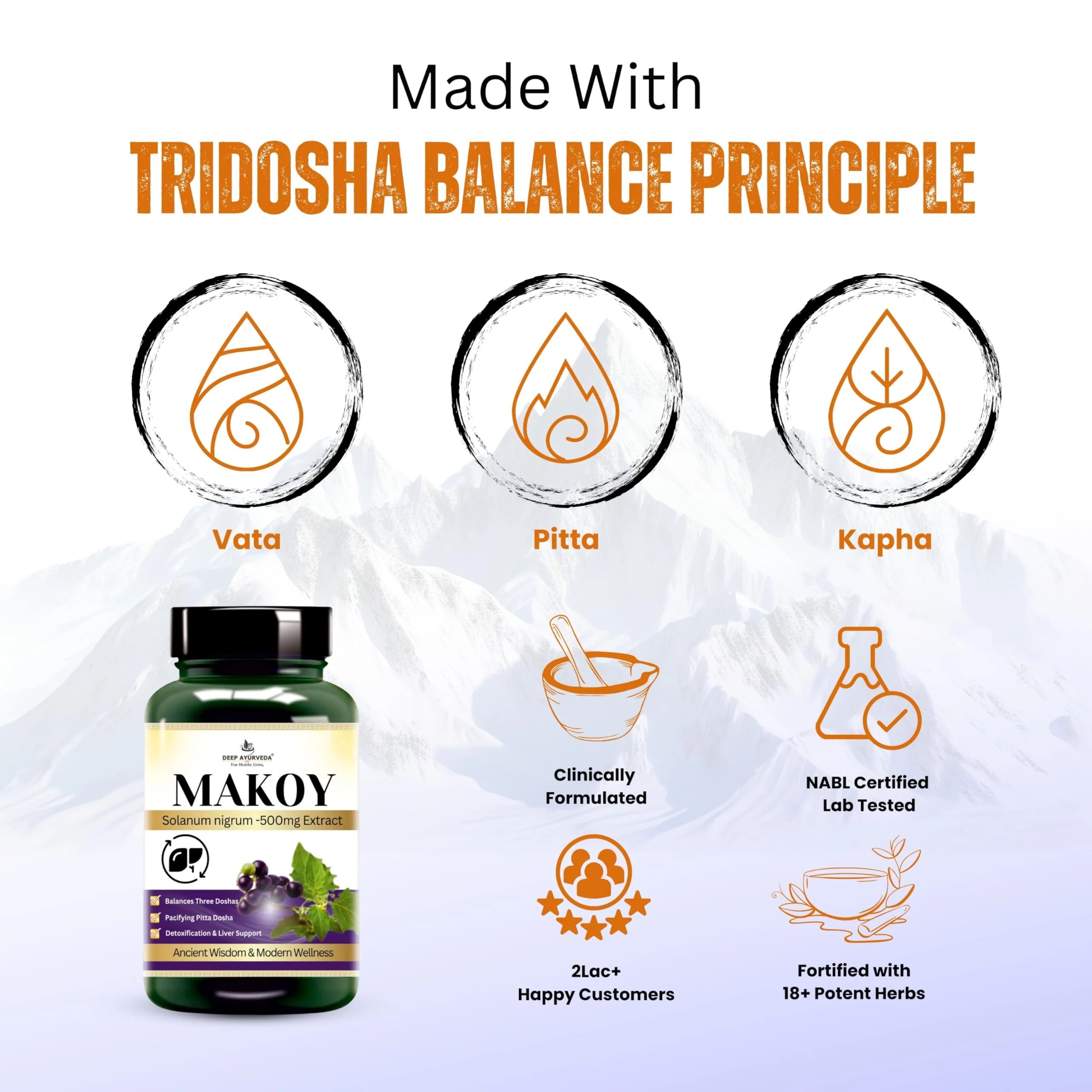 Deep Ayurveda Makoy Veg Capsules | Solanum Nigrum Extract | Natural Liver and Digestive Support-5