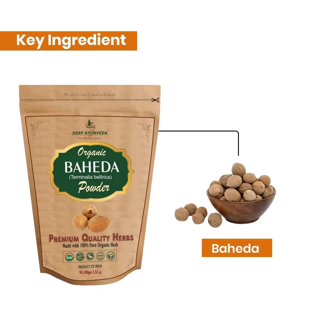 Deep Ayurveda Organic Baheda Powder | Pure Terminalia Bellirica Churna | Natural Digestive & Respiratory Support-2