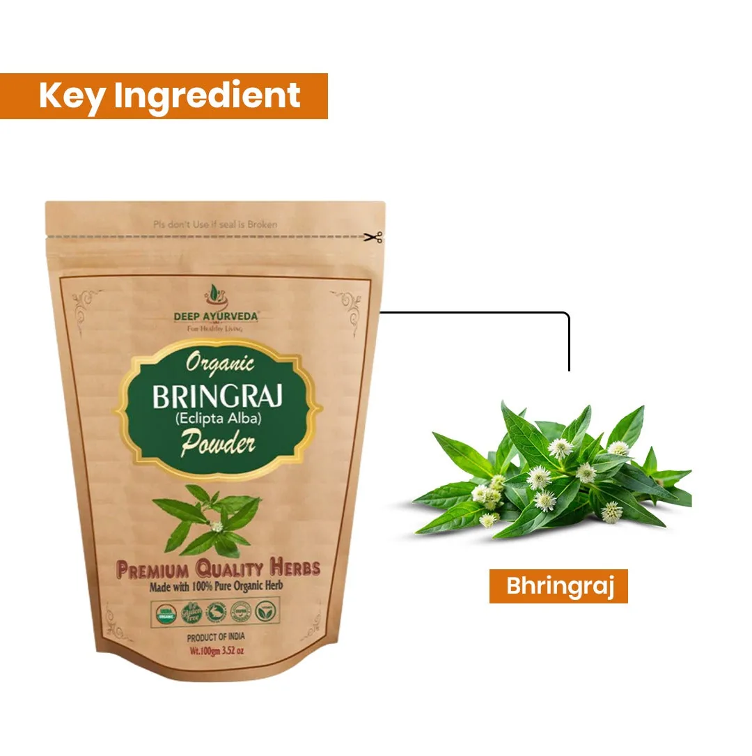 Deep Ayurveda Organic Bhringraj Powder | Pure Eclipta Alba | Traditional Hair & Scalp Care-2