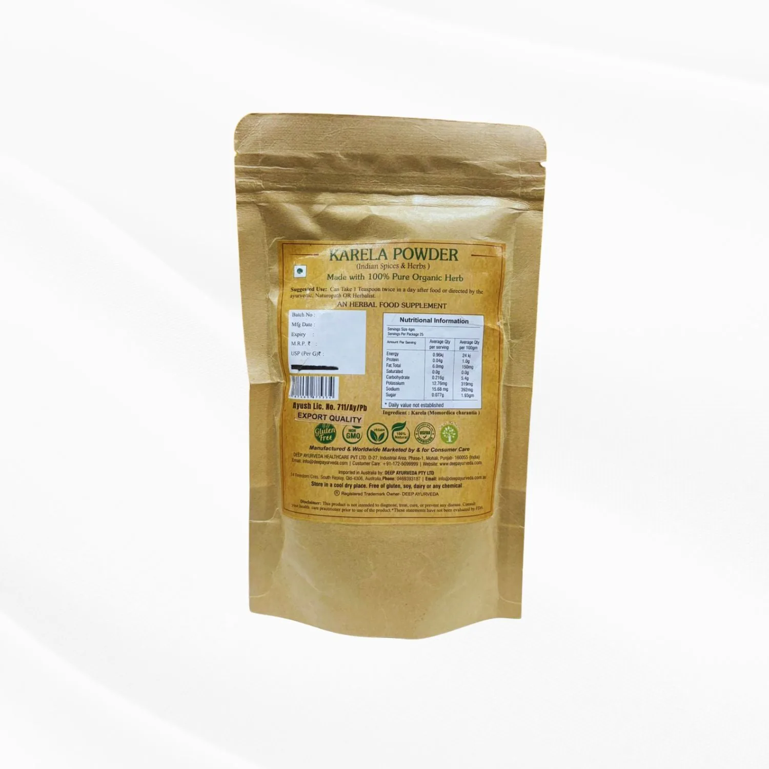 Deep Ayurveda Organic Karela Powder | Pure Bitter Gourd Supplement | Natural Blood Sugar & Digestive Support-5