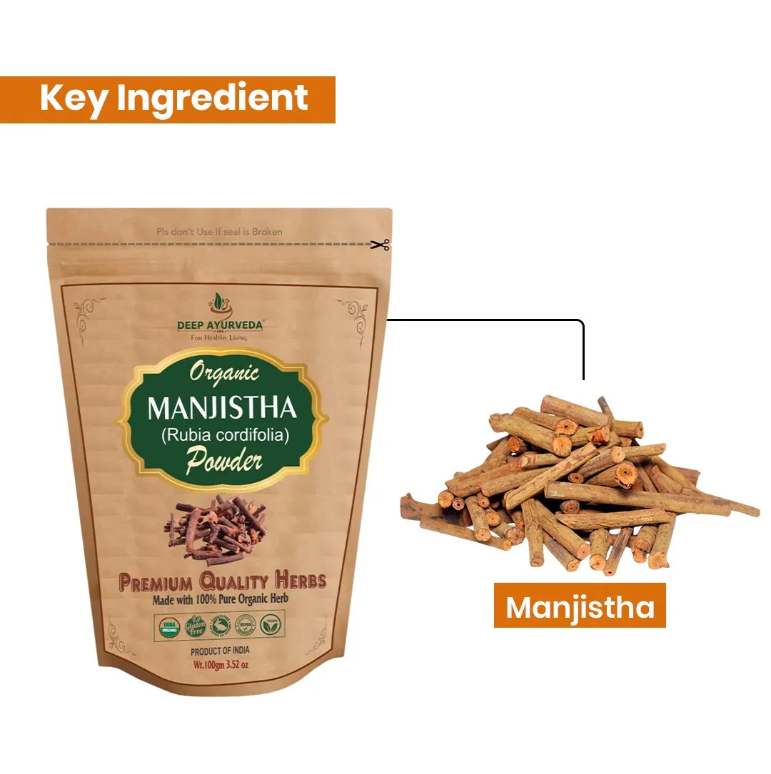 Deep Ayurveda Organic Manjistha Powder | Pure Rubia Cordifolia | Natural Blood Purifier & Skin Care-2