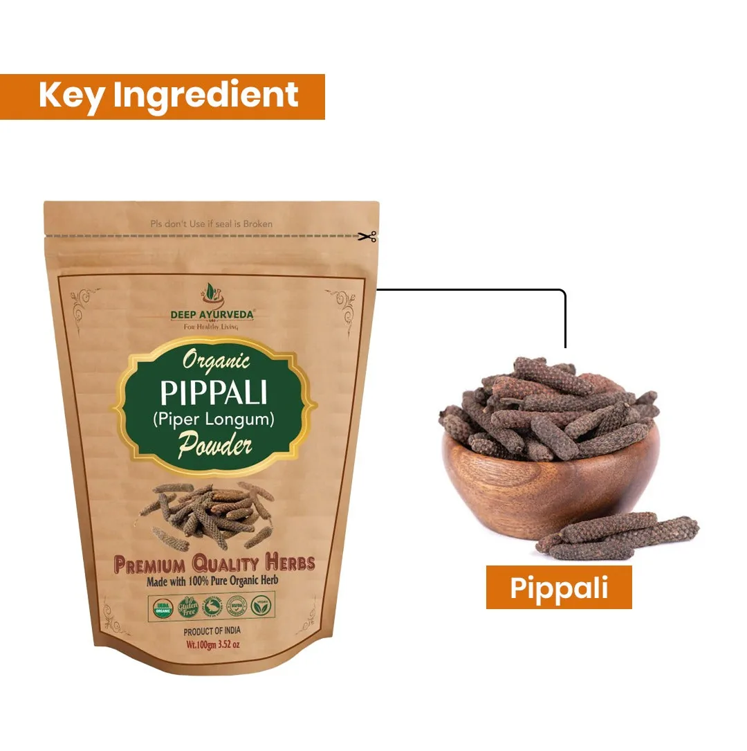 Deep Ayurveda Organic Pippali Powder | Pure Piper Longum | Digestive & Respiratory Wellness Support-2