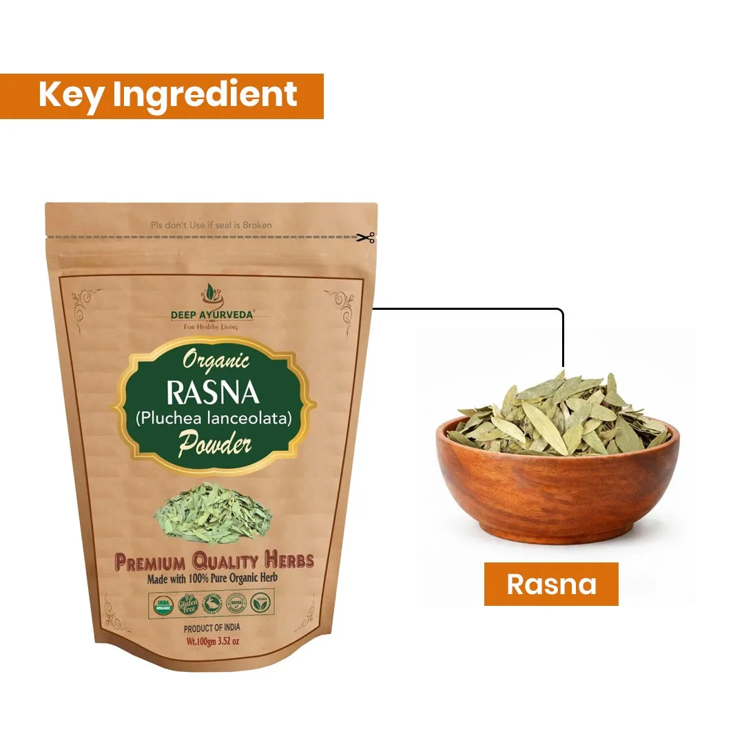 Deep Ayurveda Organic Rasna Powder | Pure Pluchea Lanceolata | Joint & Muscle Wellness Support-2