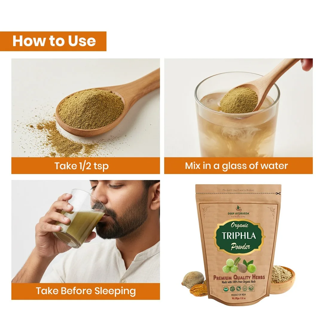 Deep Ayurveda Organic Triphala Powder | Ayurvedic Digestive Support | 100% Herbal Detoxifier-5