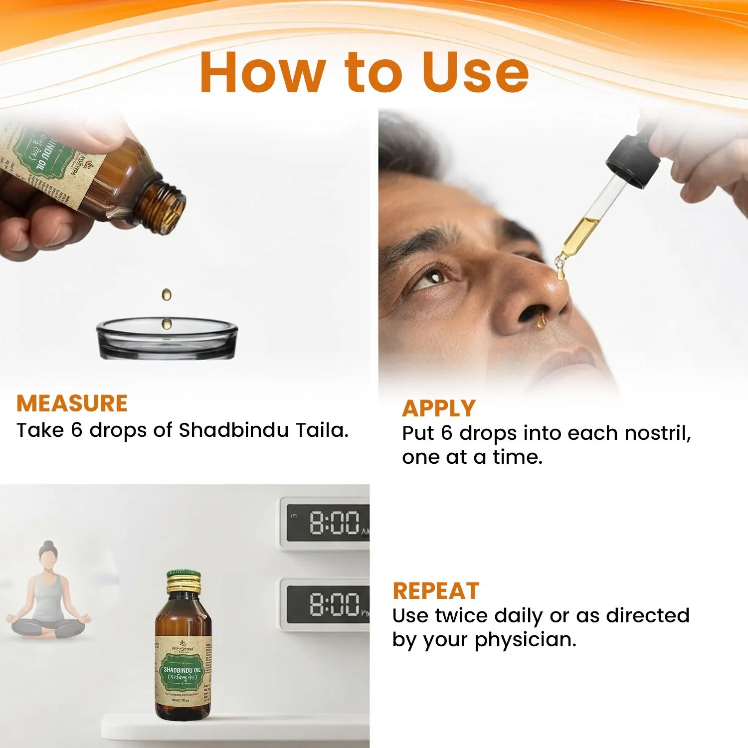 Deep Ayurveda Shadbindu Tailam | Ayurvedic Nasal Drops | Sinus & Scalp Care-5