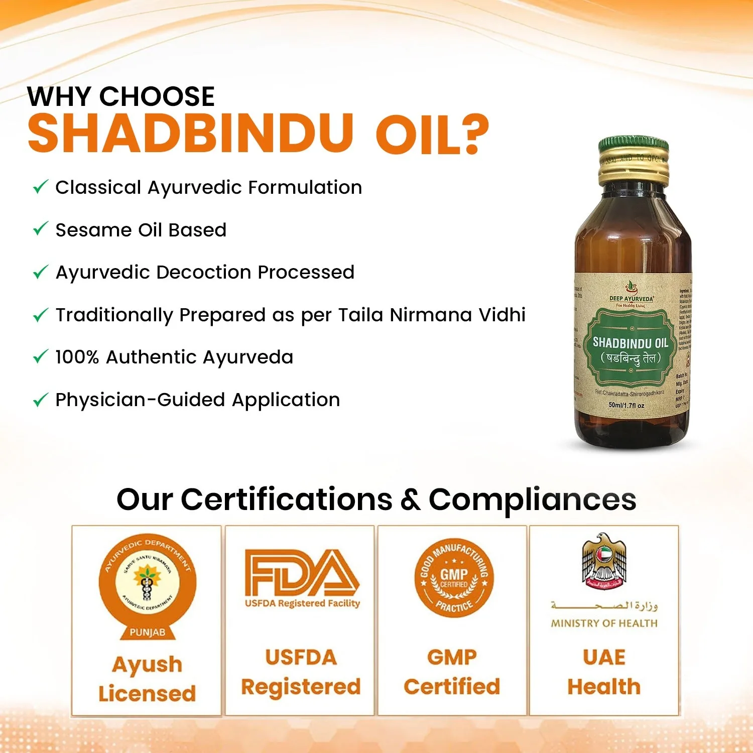 Deep Ayurveda Shadbindu Tailam | Ayurvedic Nasal Drops | Sinus & Scalp Care-6