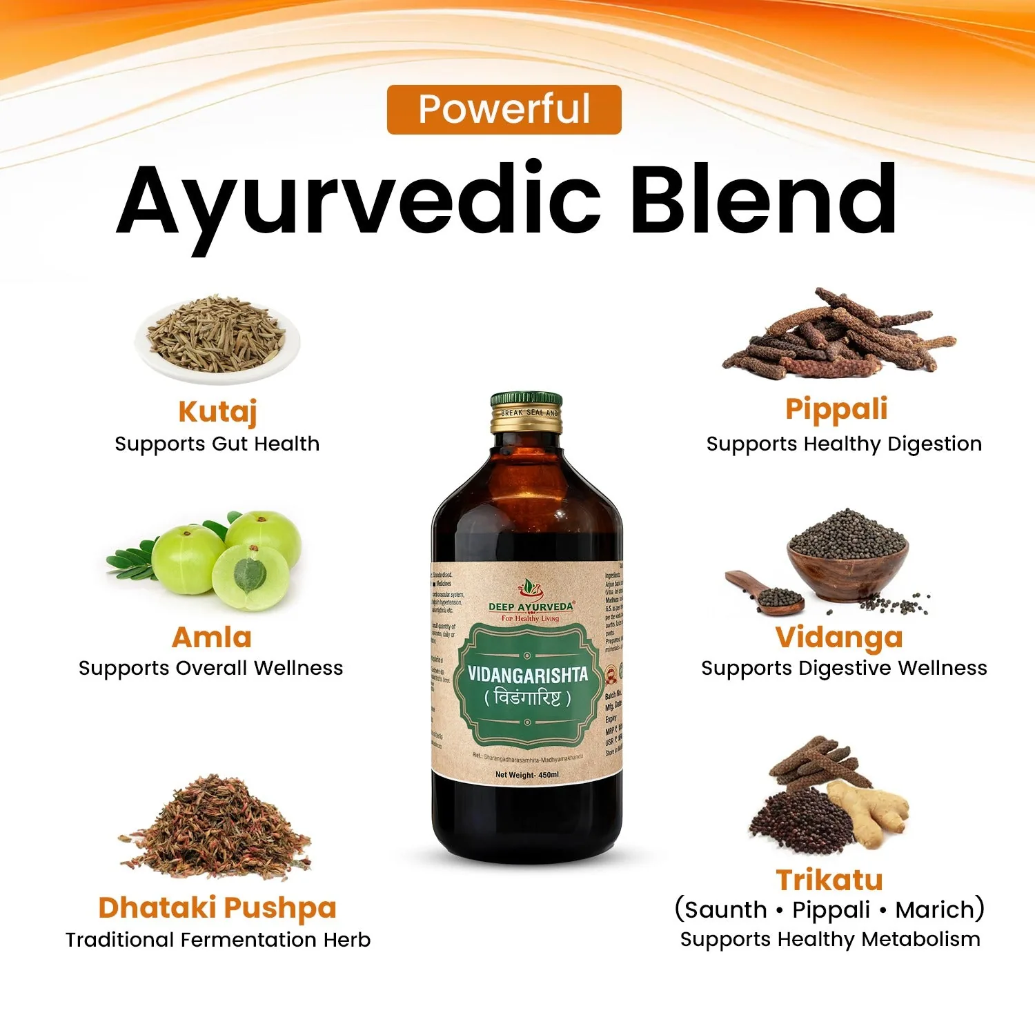 Deep Ayurveda Vidangarishta | Classical Ayurvedic Liquid Tonic | Natural Digestive & Intestinal Cleanser-2