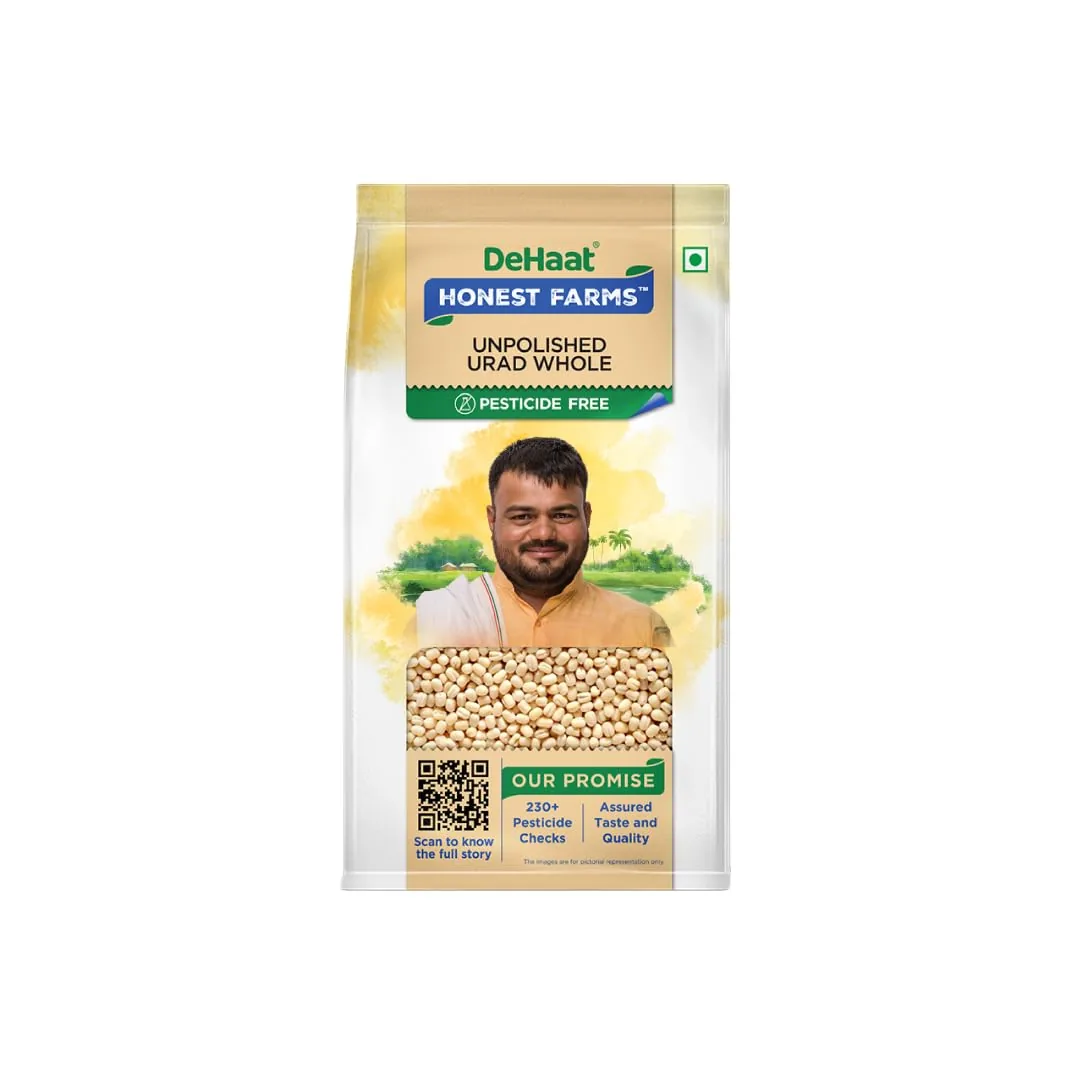 Dehaat Honest Farms Unpolished Urad Whole - Pesticide Free
