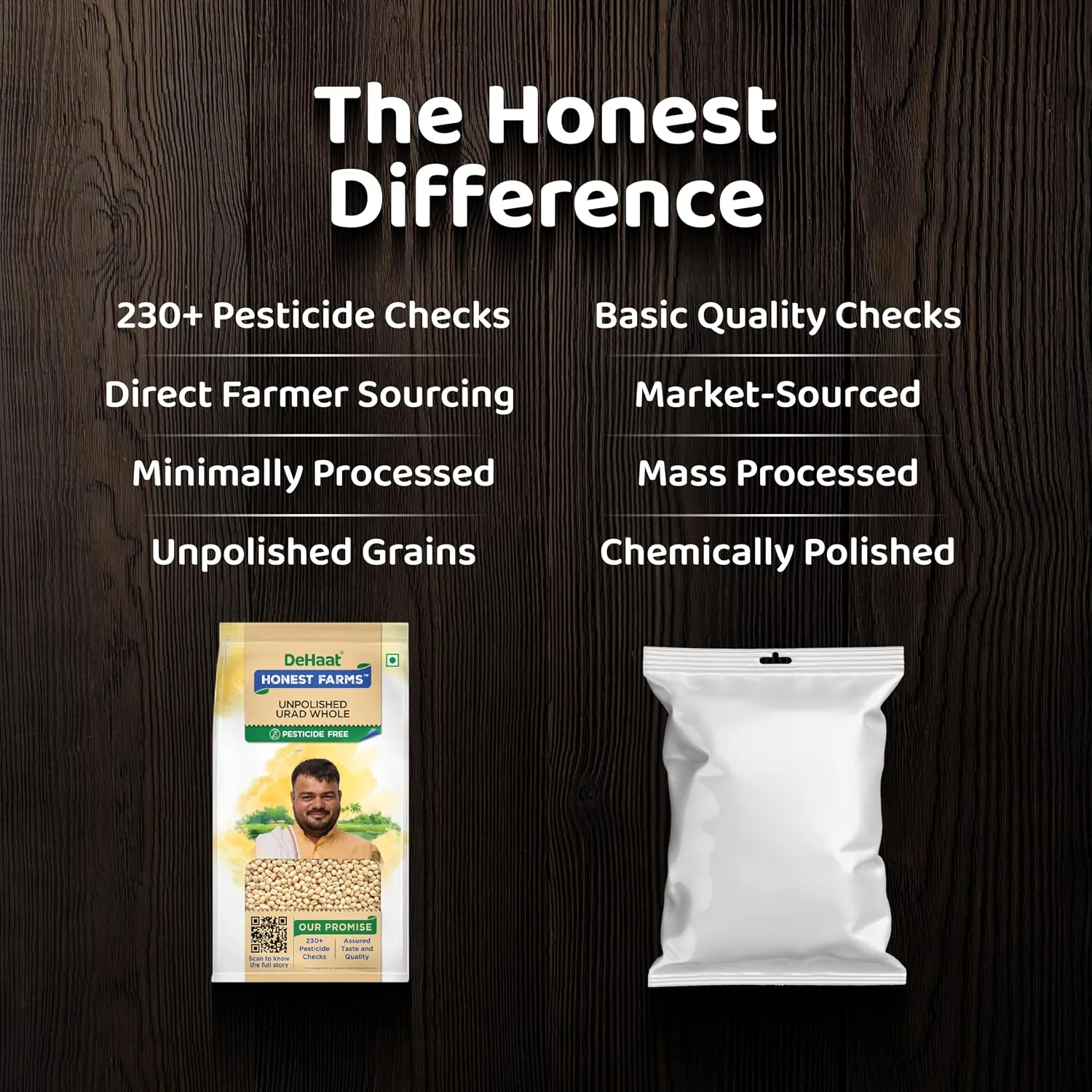 DeHaat Honest Farms Pesticide Free Unpolished Urad Whole - 3