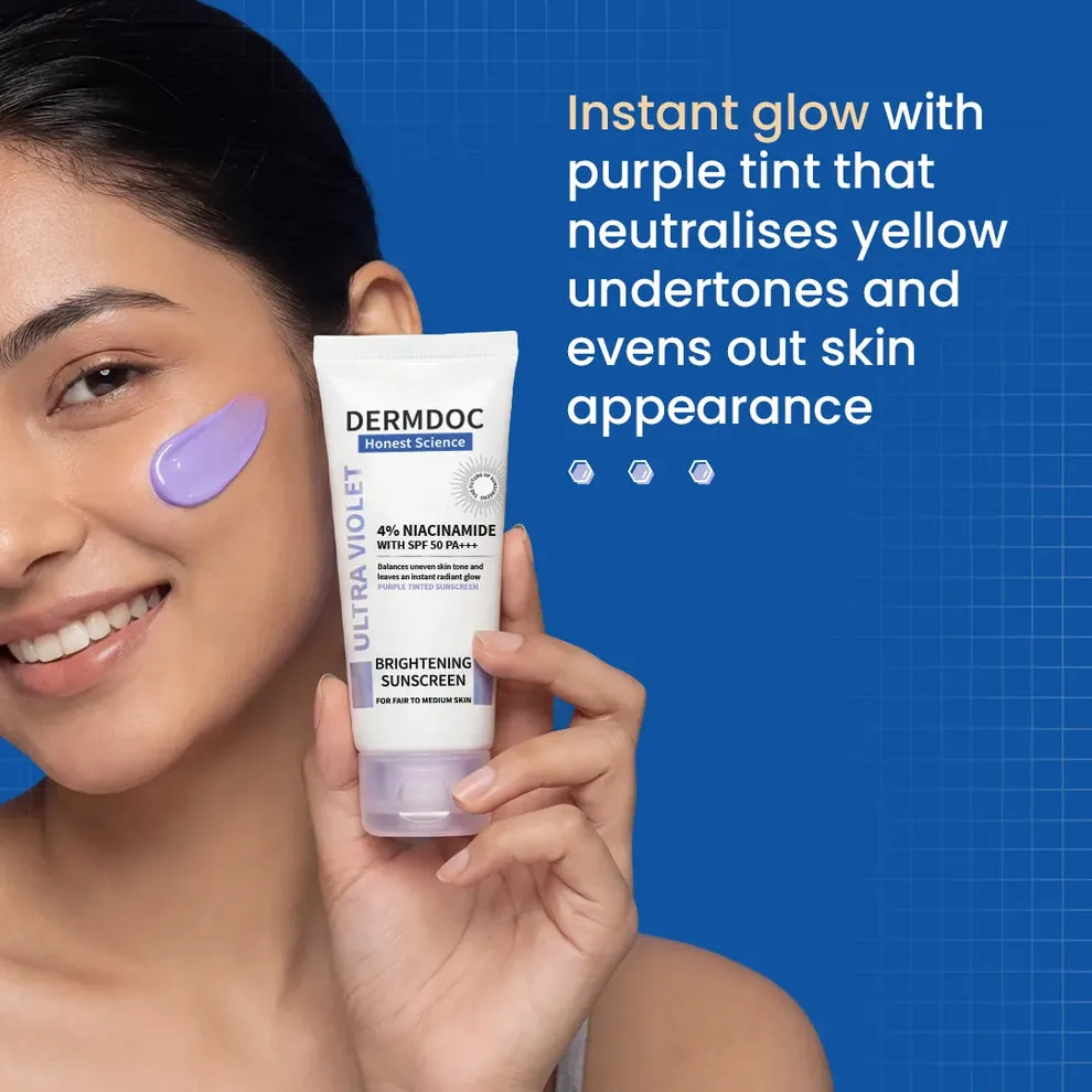 Dermdoc 4% Niacinamide With Spf 50 Pa +++ Brightening Sunscreen | Lightweight UV Protection | Dark Spot Reduction-6