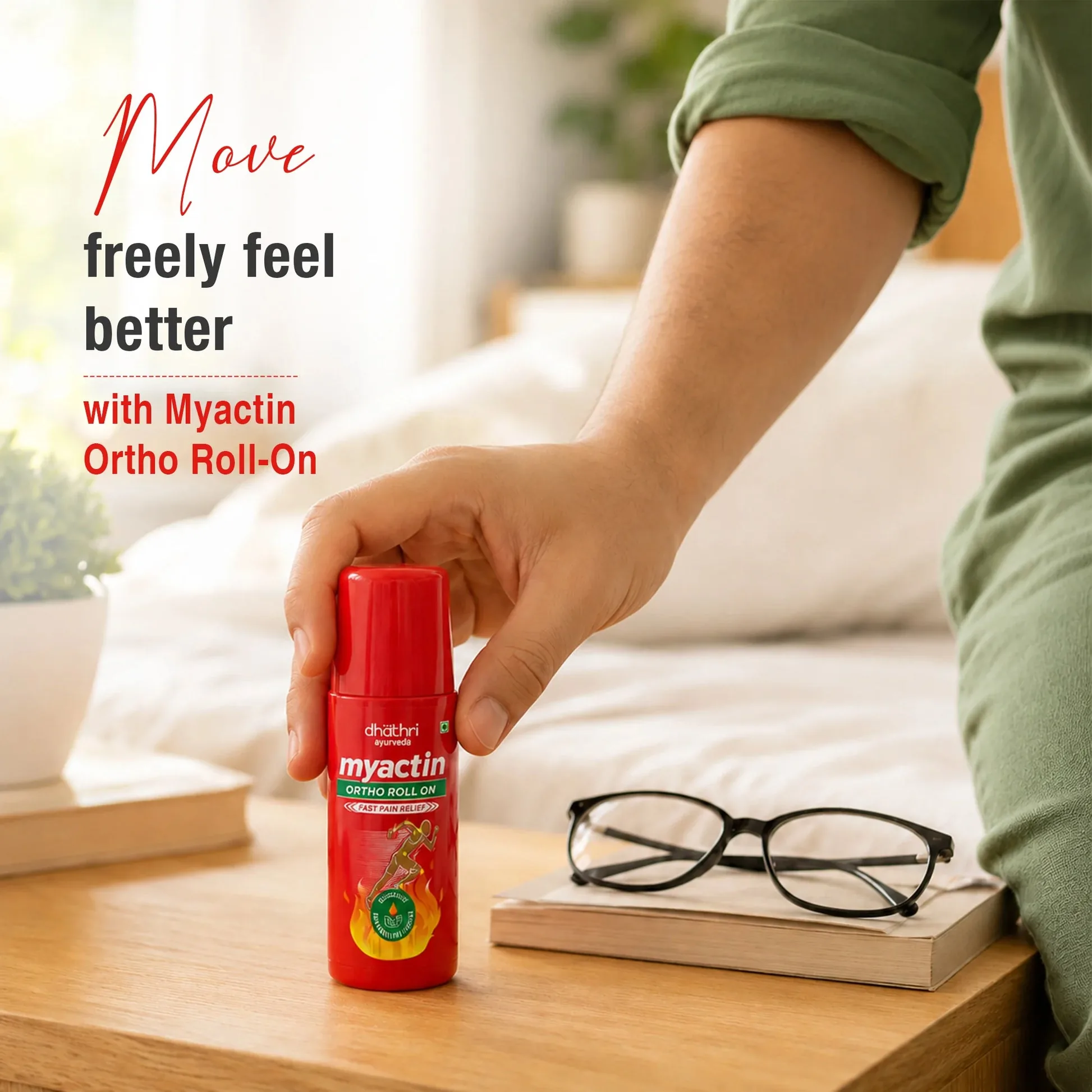 Dhathri Ayurveda Myactin Ortho Roll On | Ayurvedic Pain Relief Liquid | Hands-Free Joint & Muscle Care-6