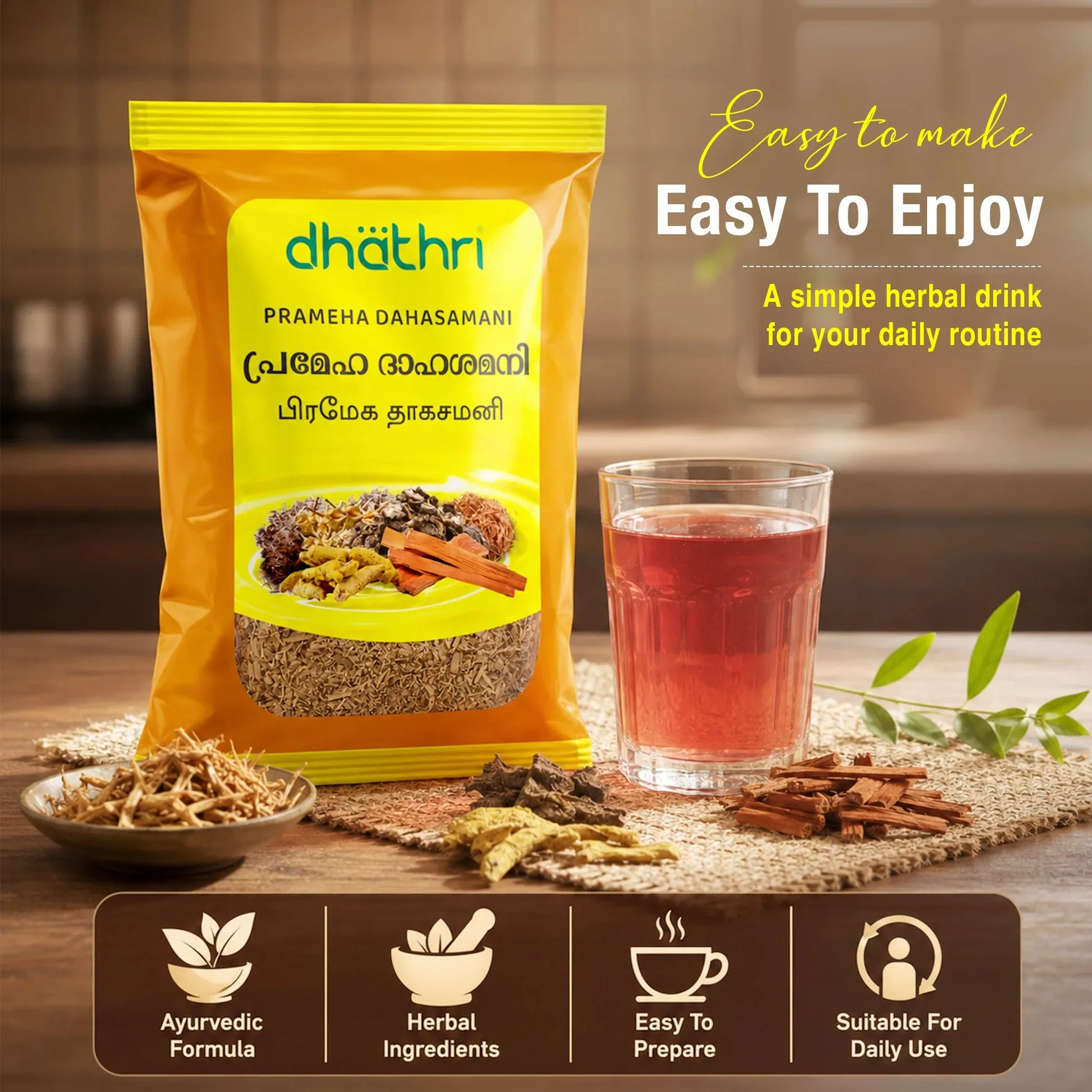 Dhathri Ayurveda Prameha Dahasamani | Herbal Drinking Water Mix | Natural Body Coolant and Thirst Quencher-4