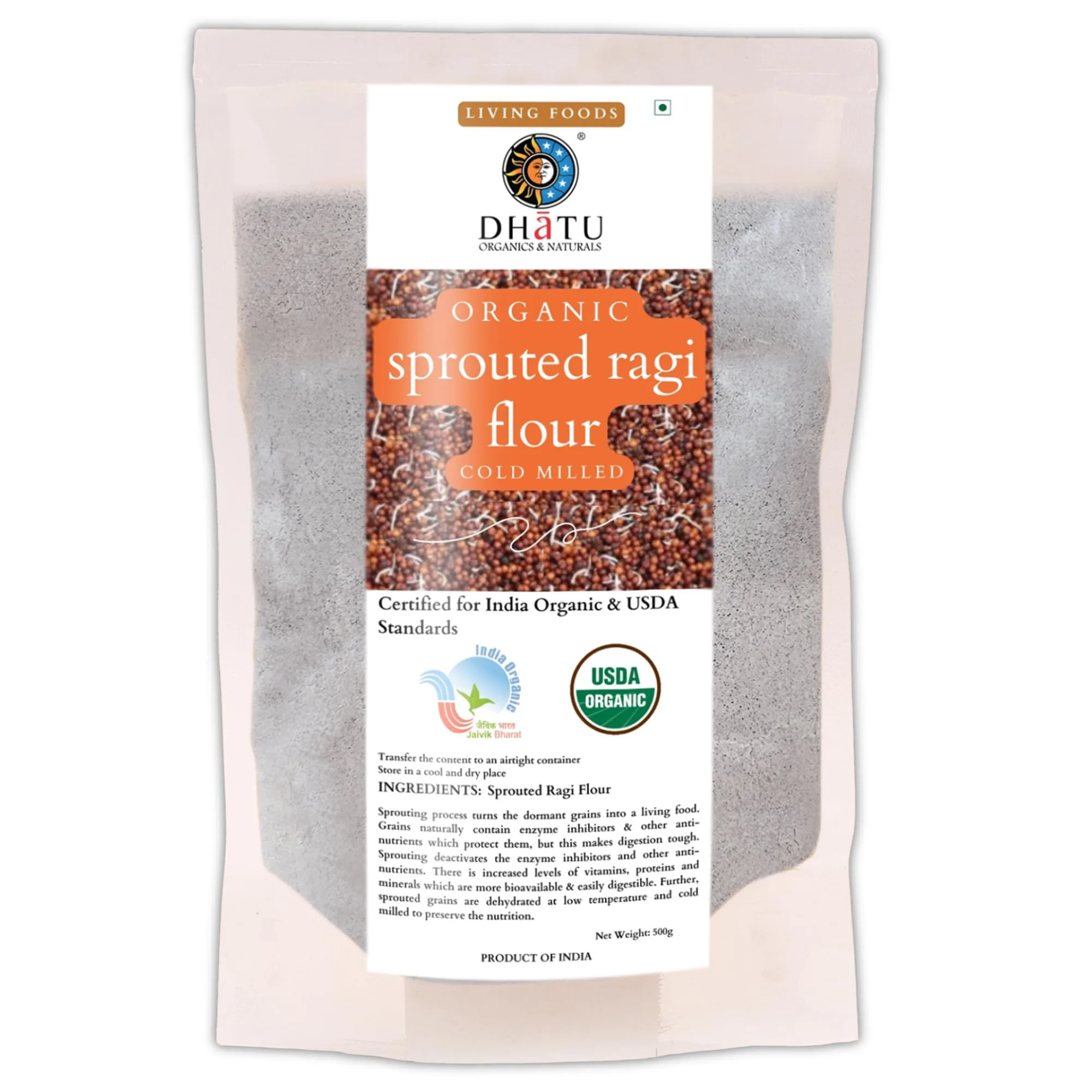 Dhatu Organics Sprouted Ragi Flour