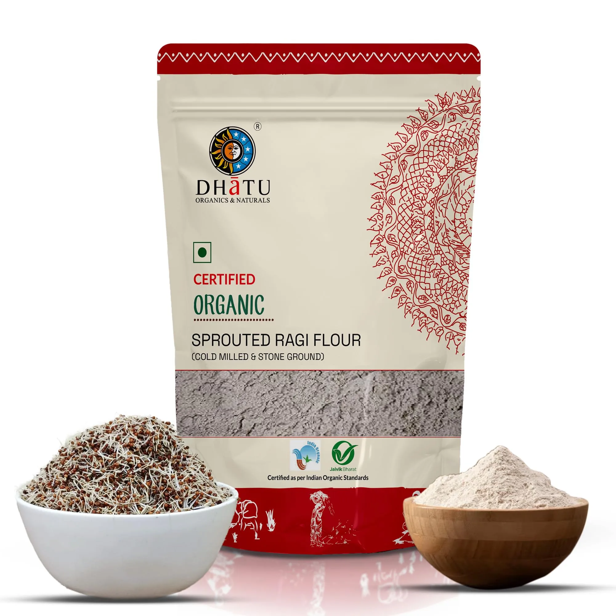 Dhatu Organics Sprouted Ragi Flour | Certified Organic & Cold-Milled-2