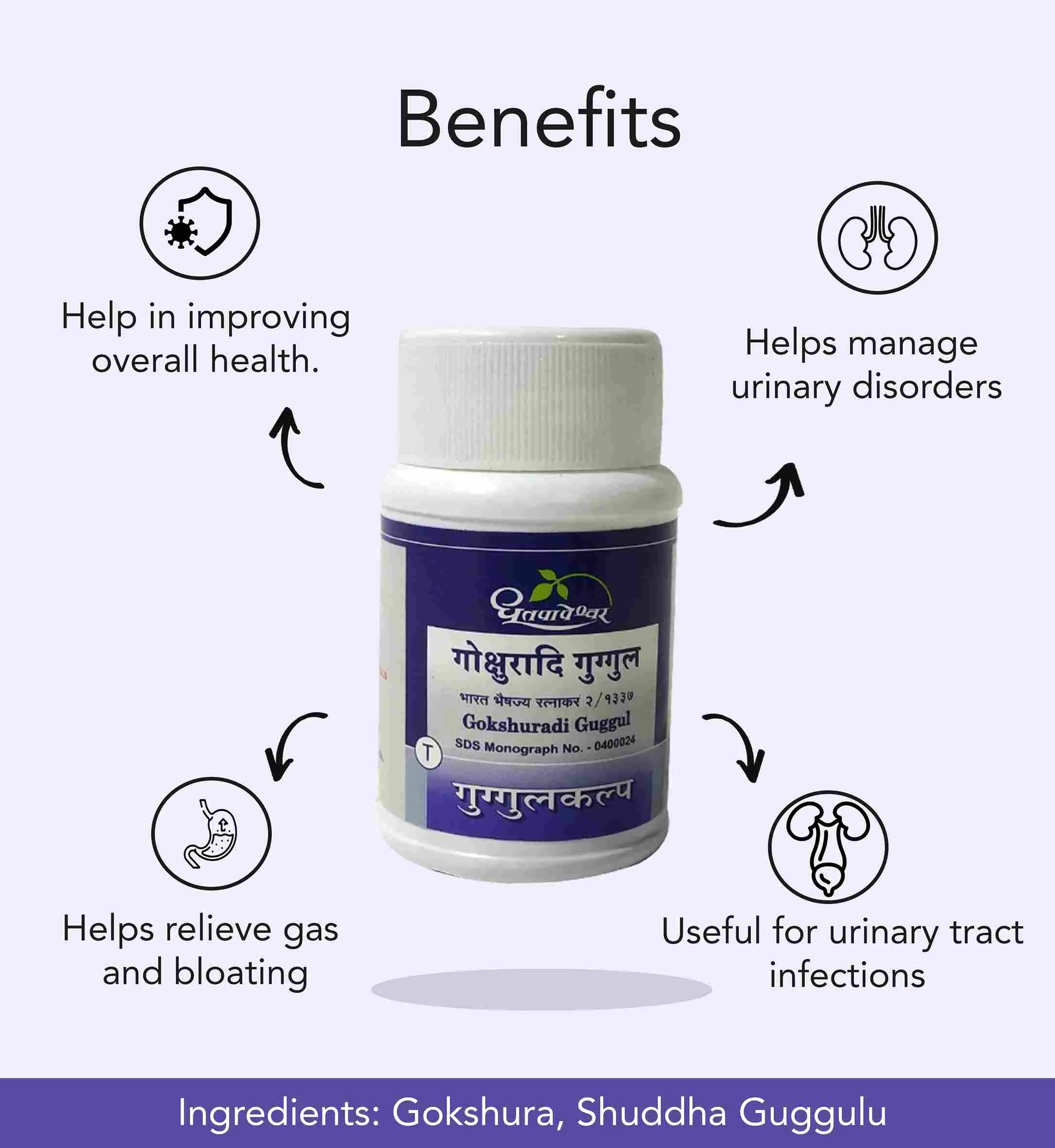 Dhootapapeshwar Gokshuradi Guggul | Ayurvedic Urinary Support | Traditional Guggulu Formula-3