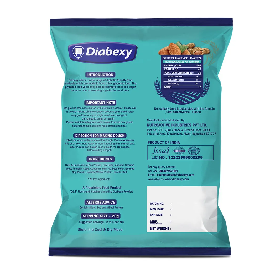 Diabexy Sugar Control Atta | Low Glycemic Load Flour | High Protein Diabetic Friendly Flour-2