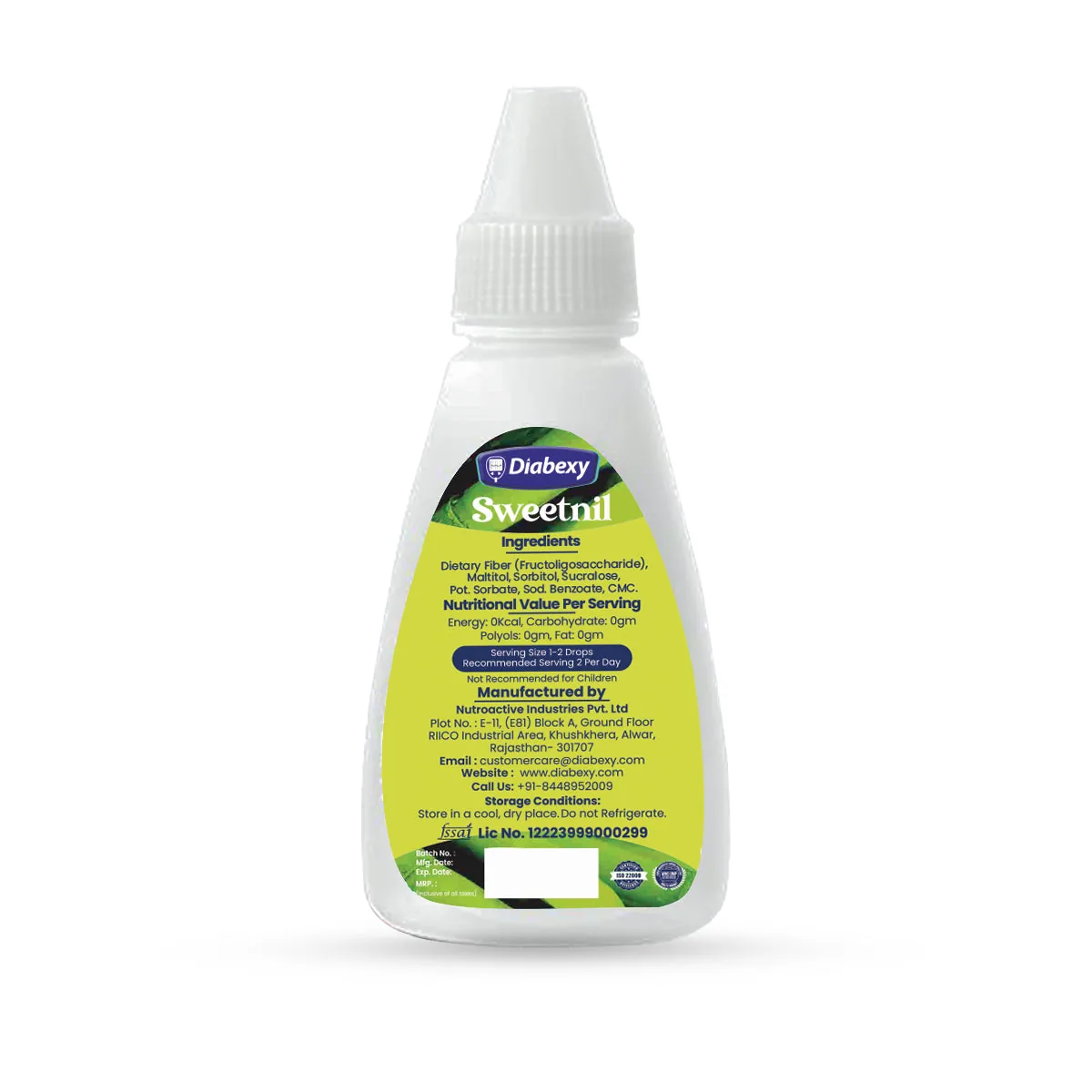 Diabexy Sweetnil Drops | Low Glycemic Liquid Sweetener | Zero Maltodextrin Sugar Substitute-2